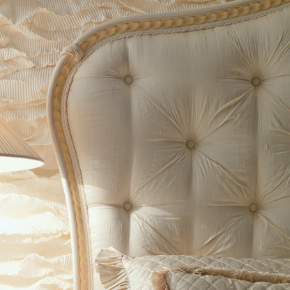 Italian Ivory And Gold Luxury Reproduction Bed