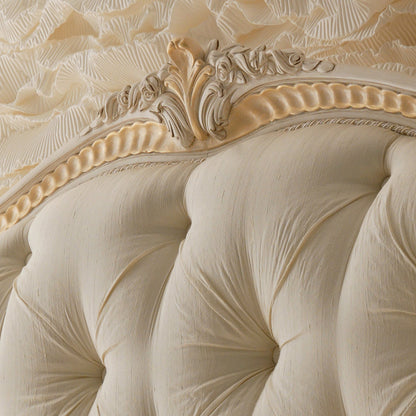 Italian Ivory And Gold Luxury Reproduction Bed