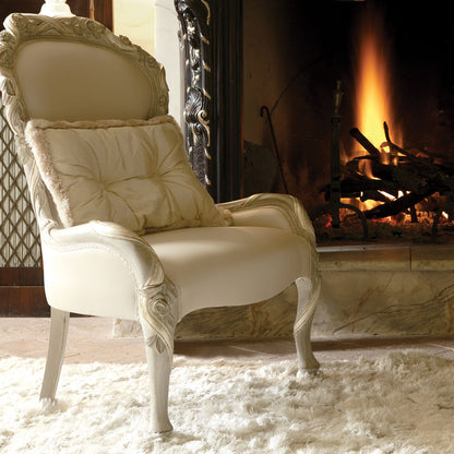 Italian Ivory And Silver Rose And Ribbon Armchair