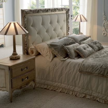 Italian Reproduction Button Upholstered Bed