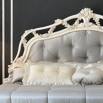 Classic Style Italian Button Upholstered Bed