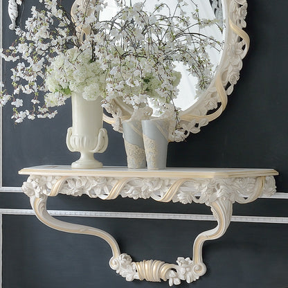 Italian Rose and Ribbon Reproduction Wall Fixing Console Table