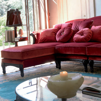 Italian Ruby Red Velvet Sectional Sofa