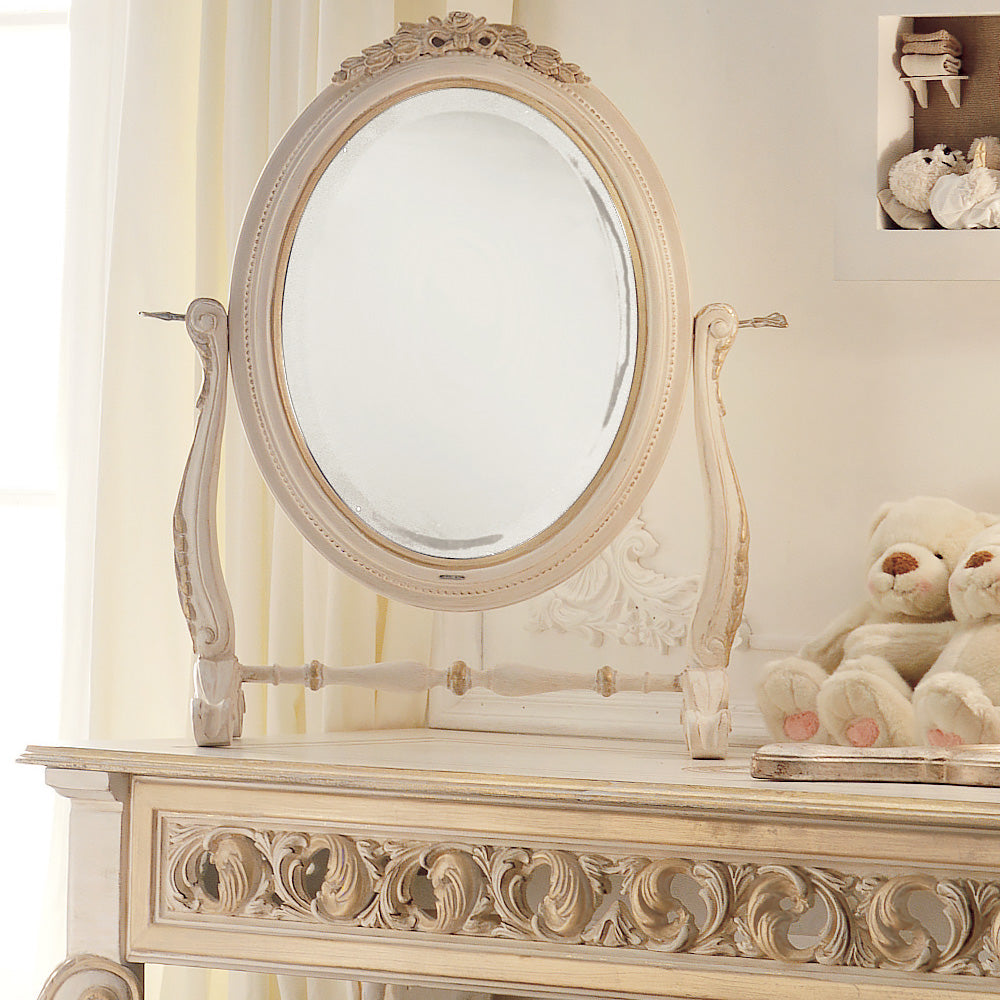 Reproduction Italian Ivory and Gold Rococo Dressing Table