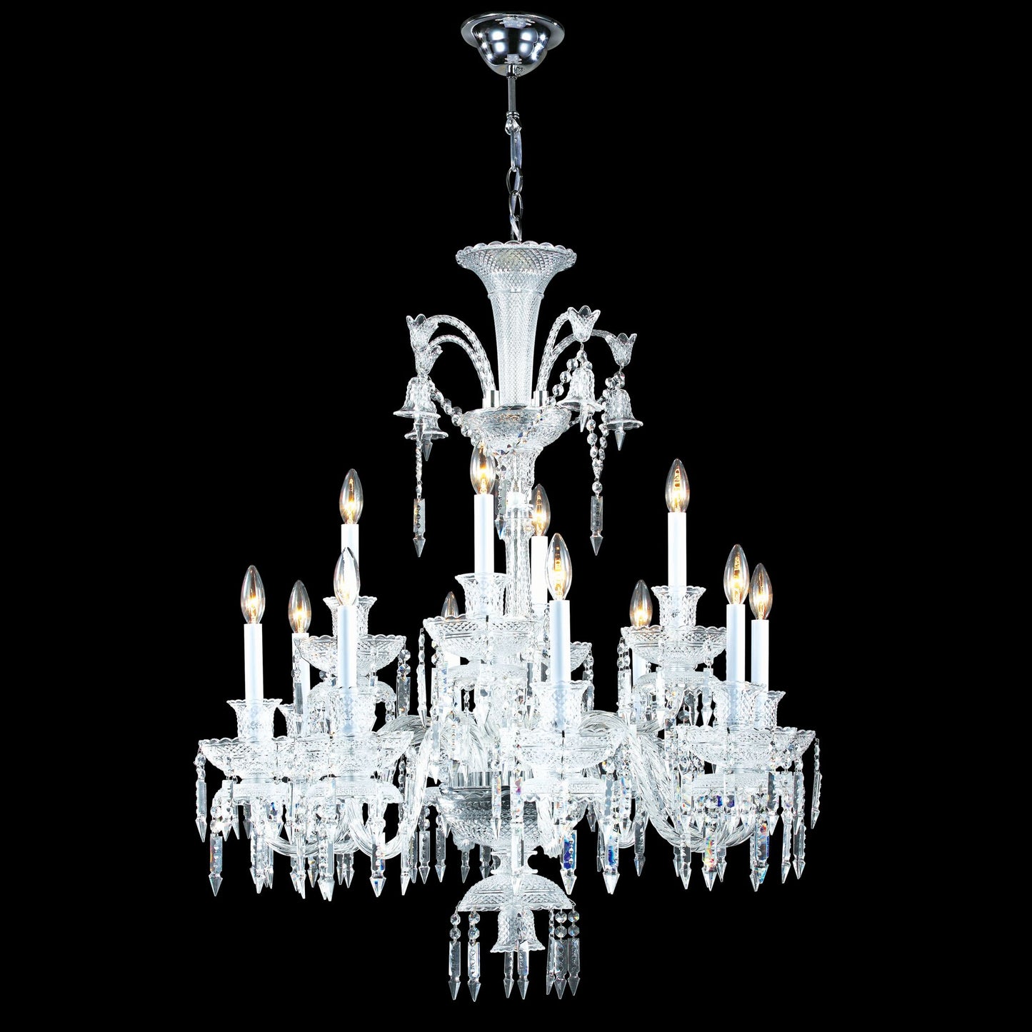 James Moder Le Chateau 12-Light Silver Crystal Chandelier