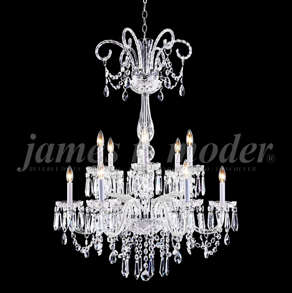 James Moder Venetian 32" Wide Silver 12-Light Chandelier