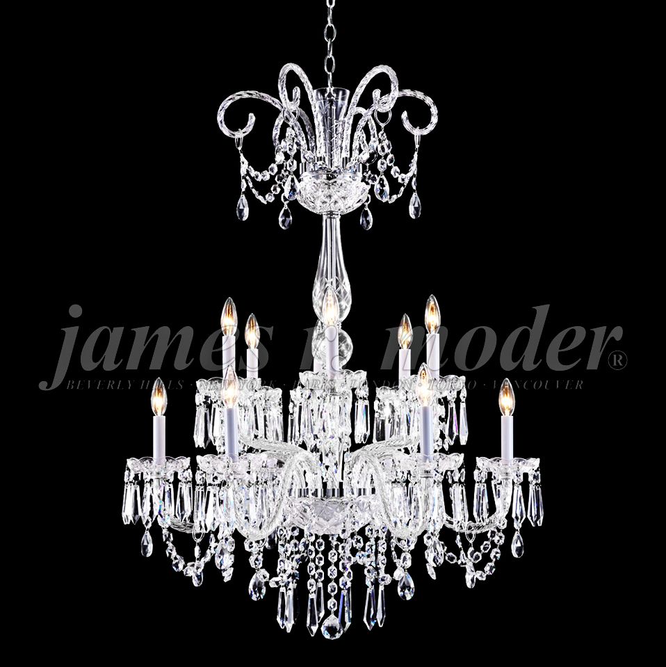 James Moder Venetian 32" Wide Silver 12-Light Chandelier