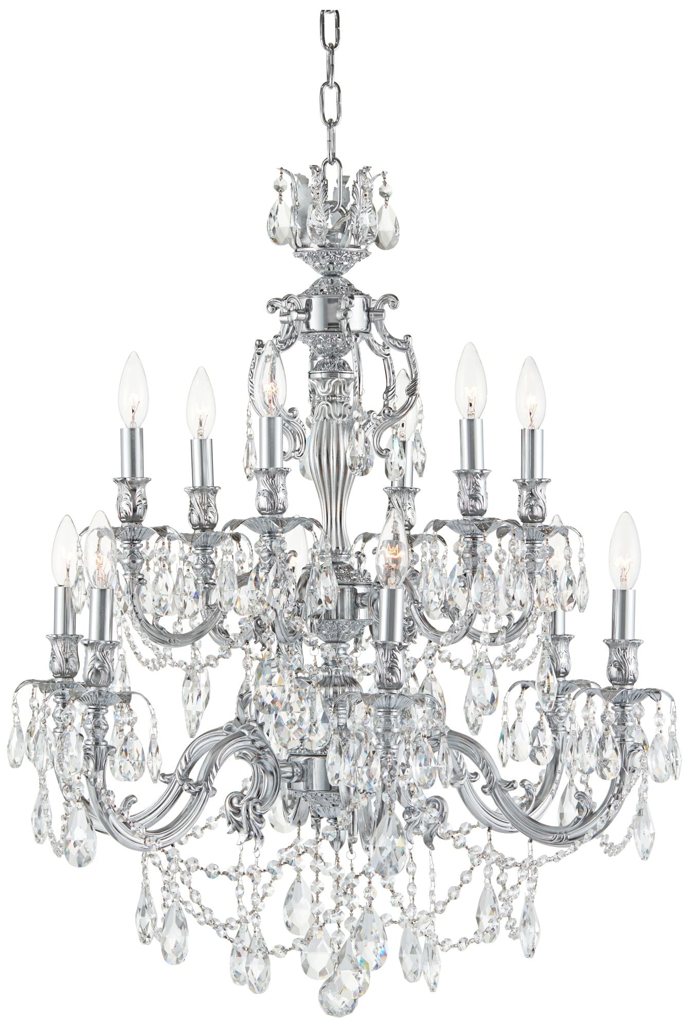 James R. Moder Brindisi 28" Wide Silver 12-Light Chandelier