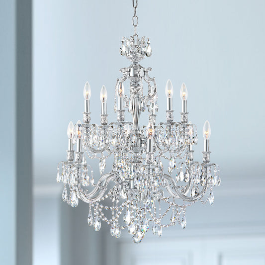 James R. Moder Brindisi 28" Wide Silver 12-Light Chandelier