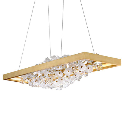 Jasmine 60"W Gold LED Floral Kitchen Island Light Pendant