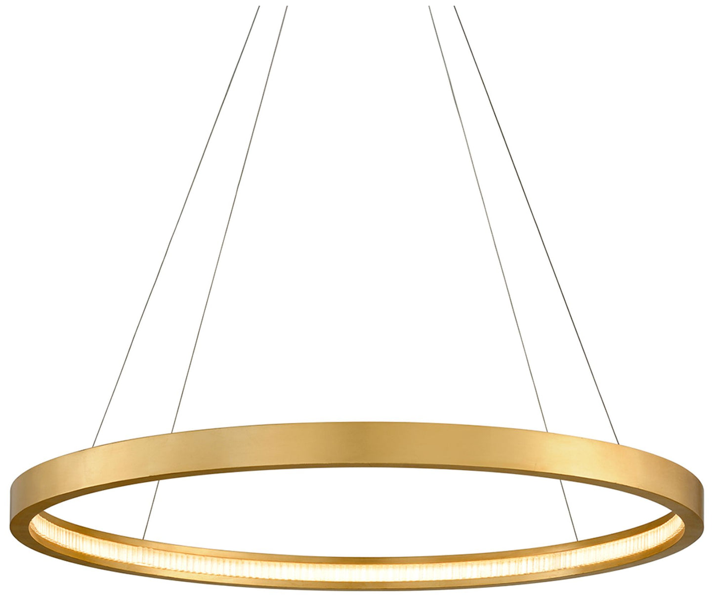 Jasmine LED 44" Circular Frame Pendant - Gold Leaf Finish - Clear Glas