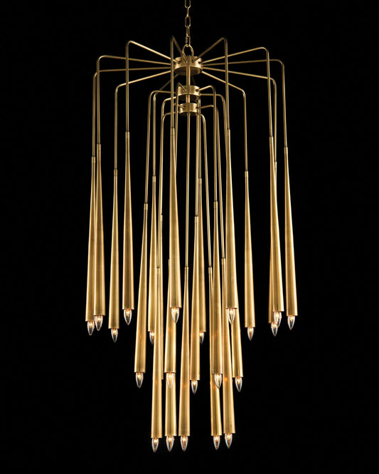 John Richard Hans 33"W Cascading Gold 23-Light Chandelier