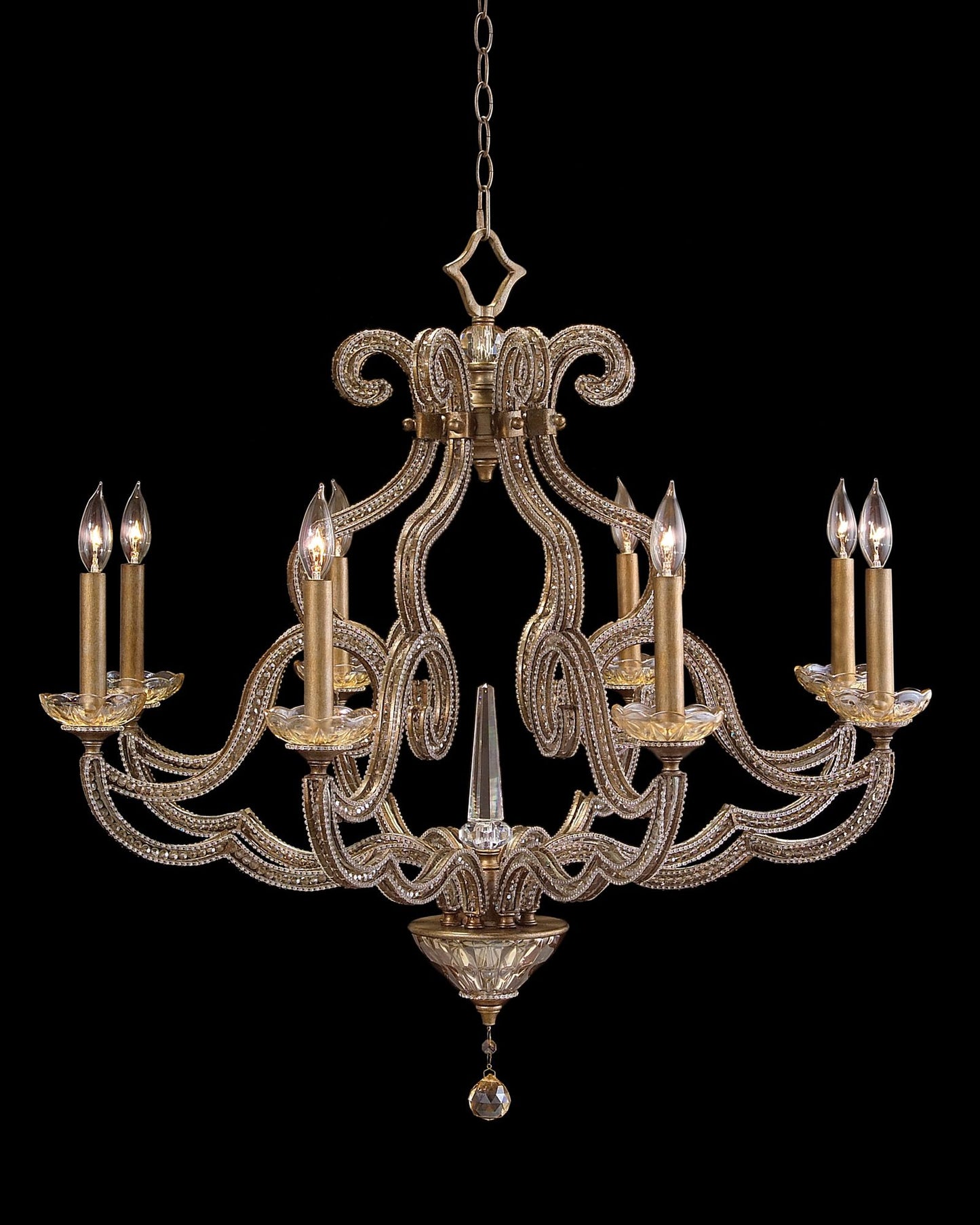 John Richard Paris 34" Wide Gold Leaf 8-Light Chandelier