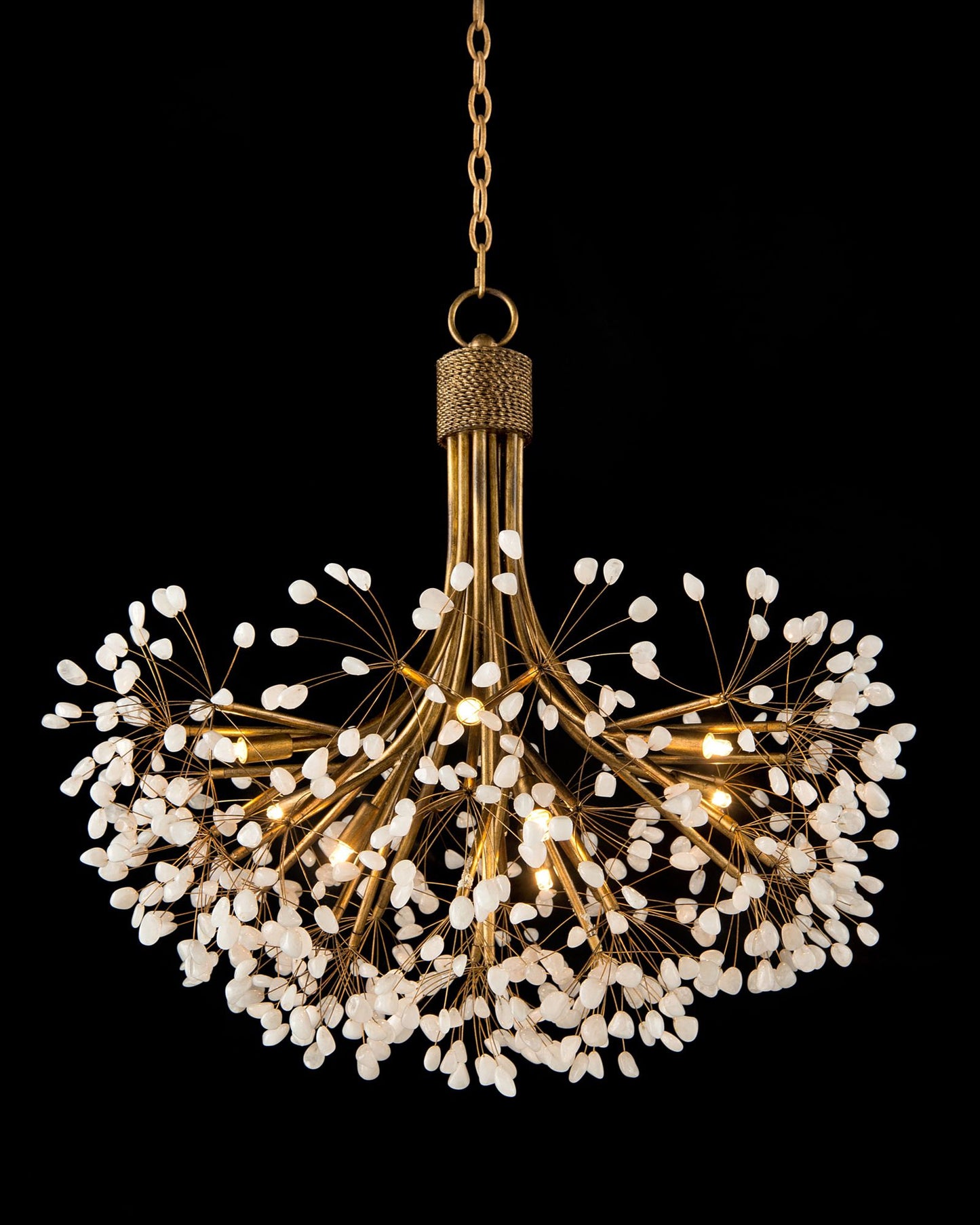 John Richard Quartz 29 1/2"W Gold Leaf 9-Light Chandelier