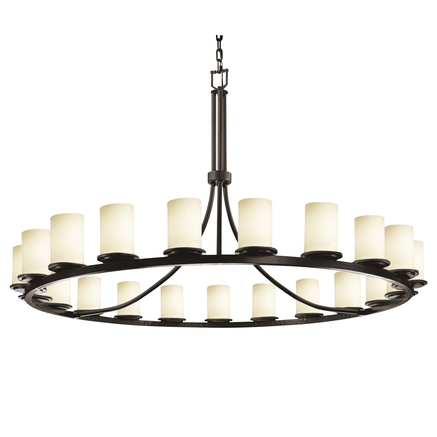 Justice Design Fusion 60"W Matte Black 21-Light Chandelier