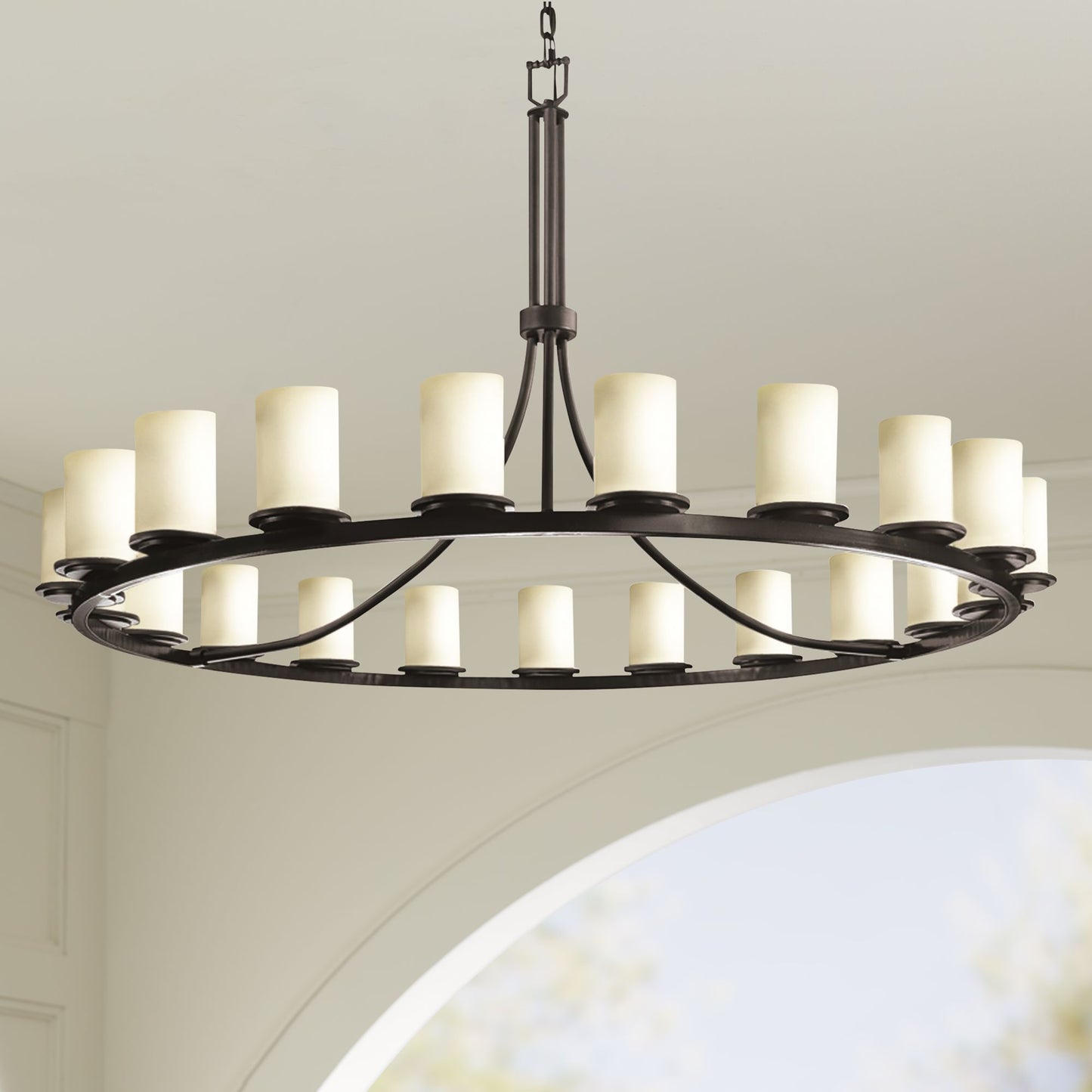 Justice Design Fusion 60"W Matte Black 21-Light Chandelier