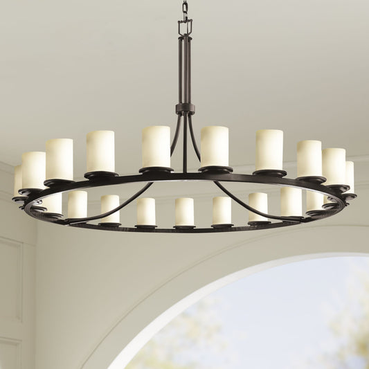 Justice Design Fusion 60"W Matte Black 21-Light Chandelier