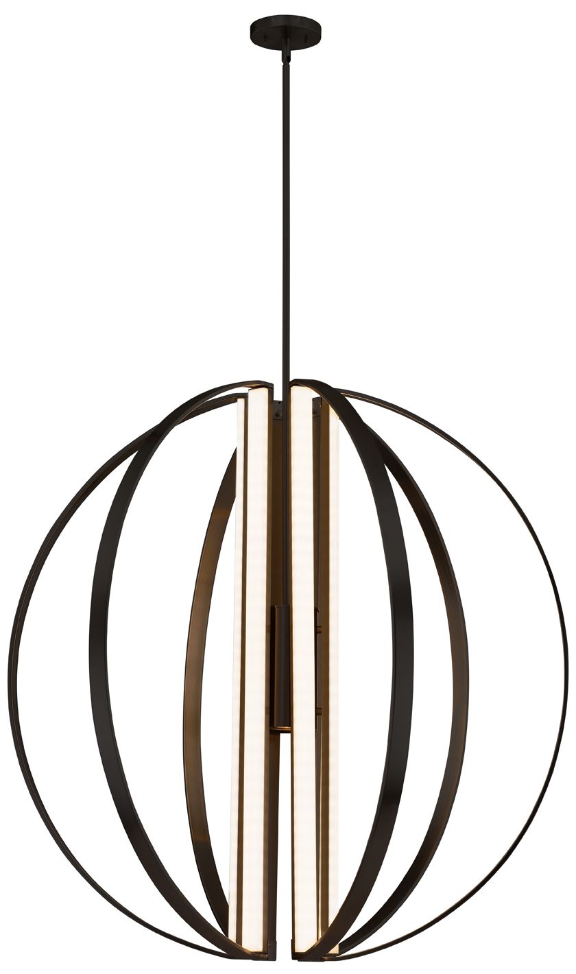 Justice Design Liv 36"W Matte Black 7-Light LED Chandelier