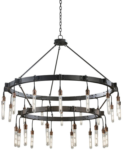 Stuyvesant 48" Matte Gun Metal 28-Light 2-Tier Ring Chandelier