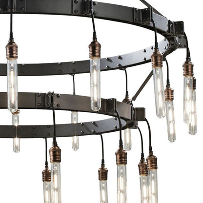 Stuyvesant 48" Matte Gun Metal 28-Light 2-Tier Ring Chandelier