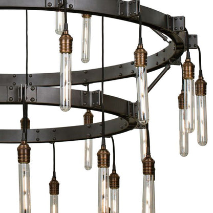 Stuyvesant 59" Matte Gun Metal 36-Light 3-Tier Ring Chandelier