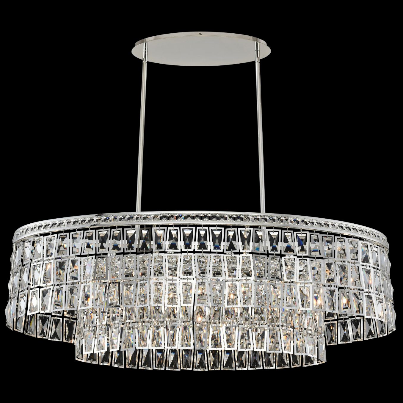 Kasturi 42"W Polished Silver Kitchen Island Light Pendant