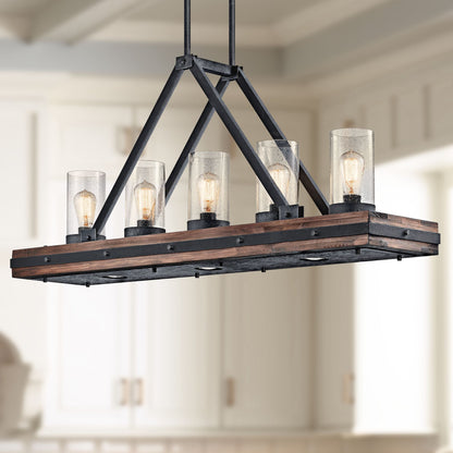 Colerne 46 1/2" Wide Black Kitchen Island Light Chandelier