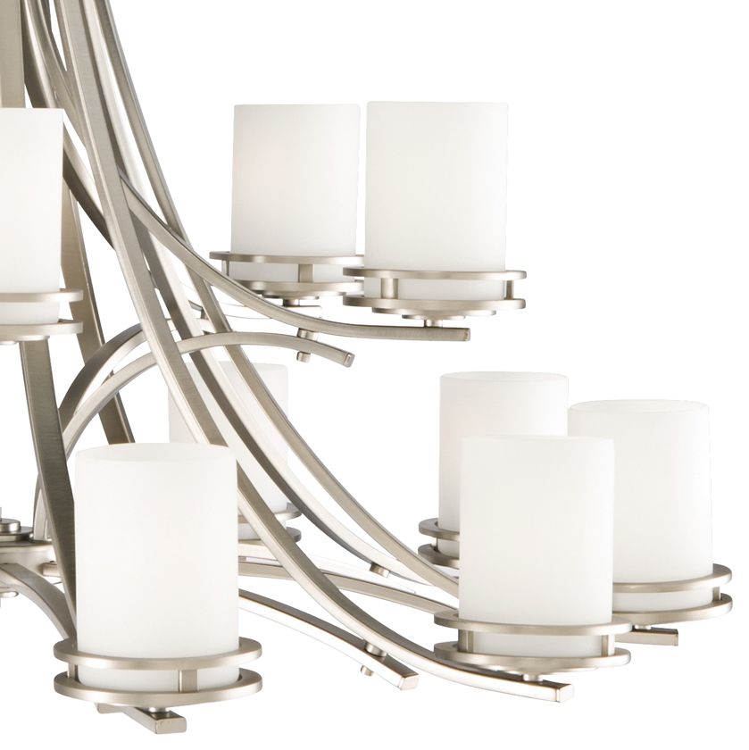 Hendrik 42 1/4" Wide Brushed Nickel 2-Tier 15-Light Chandelier