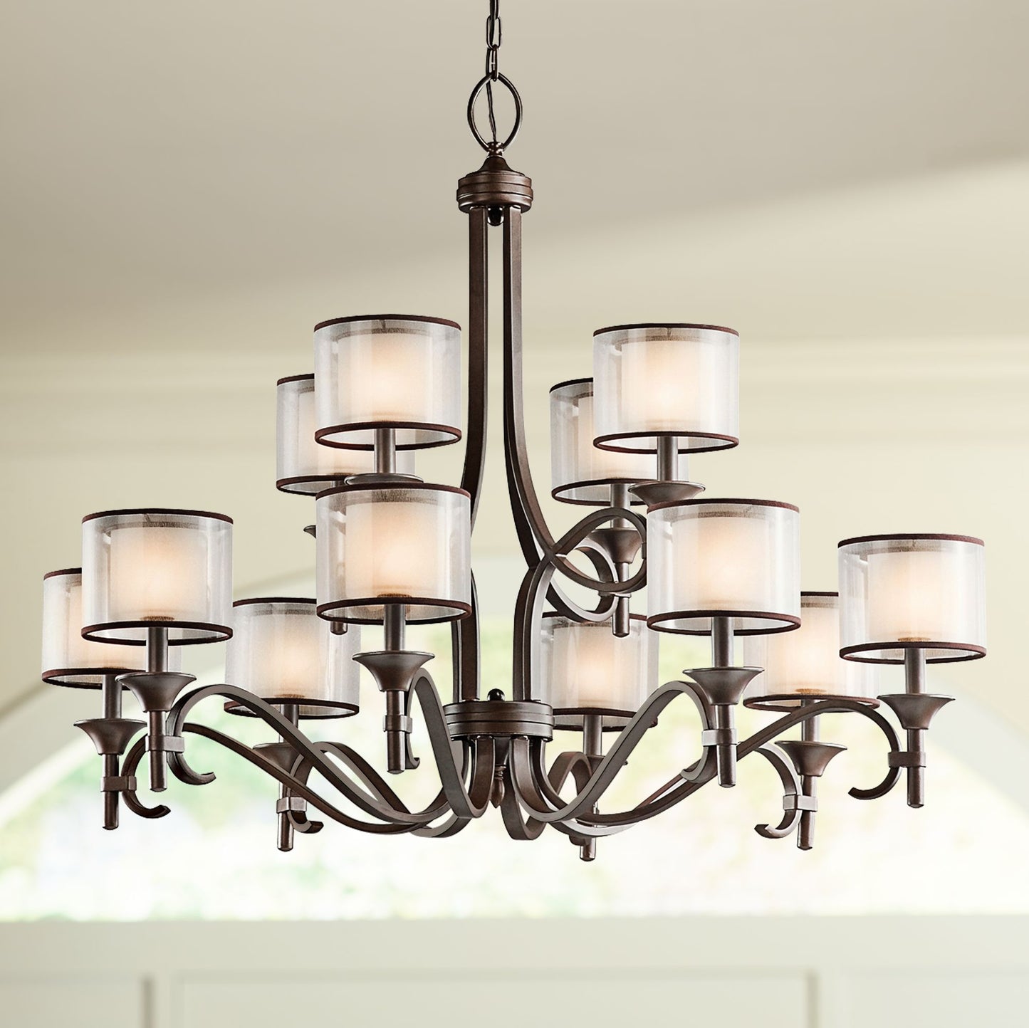 Lacey 42" Wide Mission Bronze Chandelier