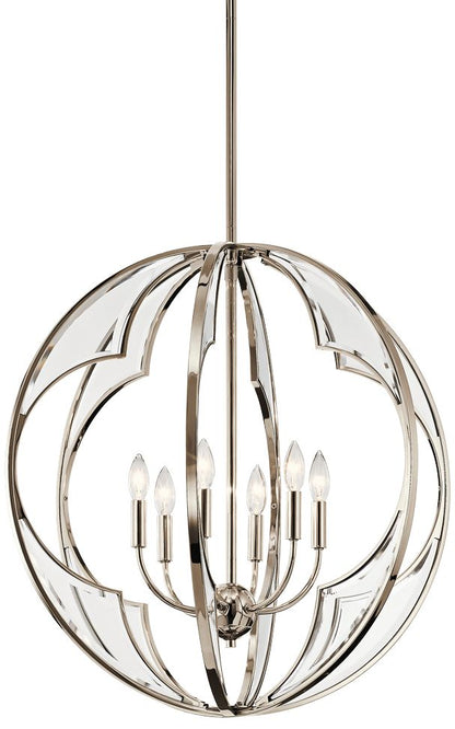 Montavello 26"W Polished Nickel 6-Light Chandelier