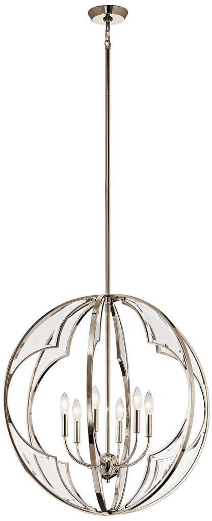 Montavello 26"W Polished Nickel 6-Light Chandelier