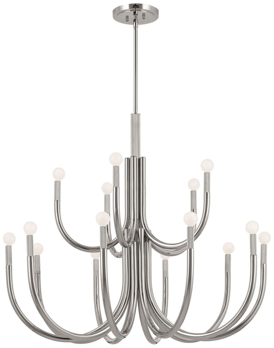 Odensa 40.25 Inch 15 Light Chandelier in Polished Nickel