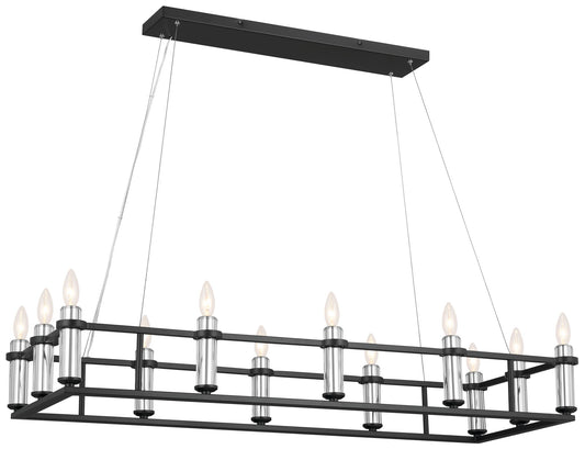 Rosalind 45.3 Double Linear 12-Light Rectangular Chandelier