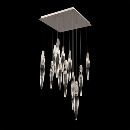 Kindjal 18"H x 20"W 13-Light Crystal Multi-Light Pendant in Aged