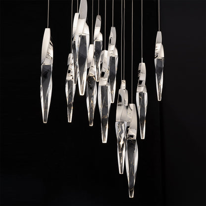 Kindjal 18"H x 20"W 13-Light Crystal Multi-Light Pendant in Aged