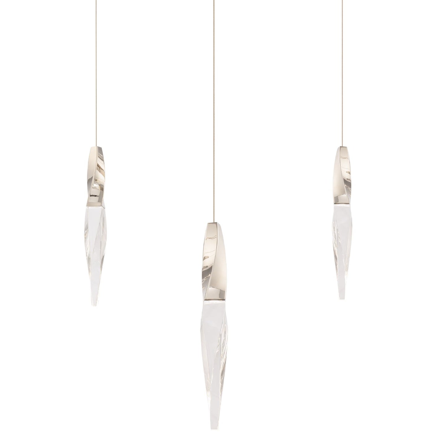 Kindjal 18"H x 40"W 3-Light Crystal Multi-Light Pendant in Polish