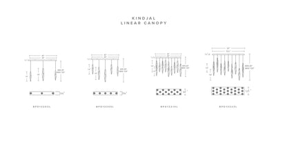 Kindjal 18"H x 40"W 5-Light Crystal Multi-Light Pendant in Black