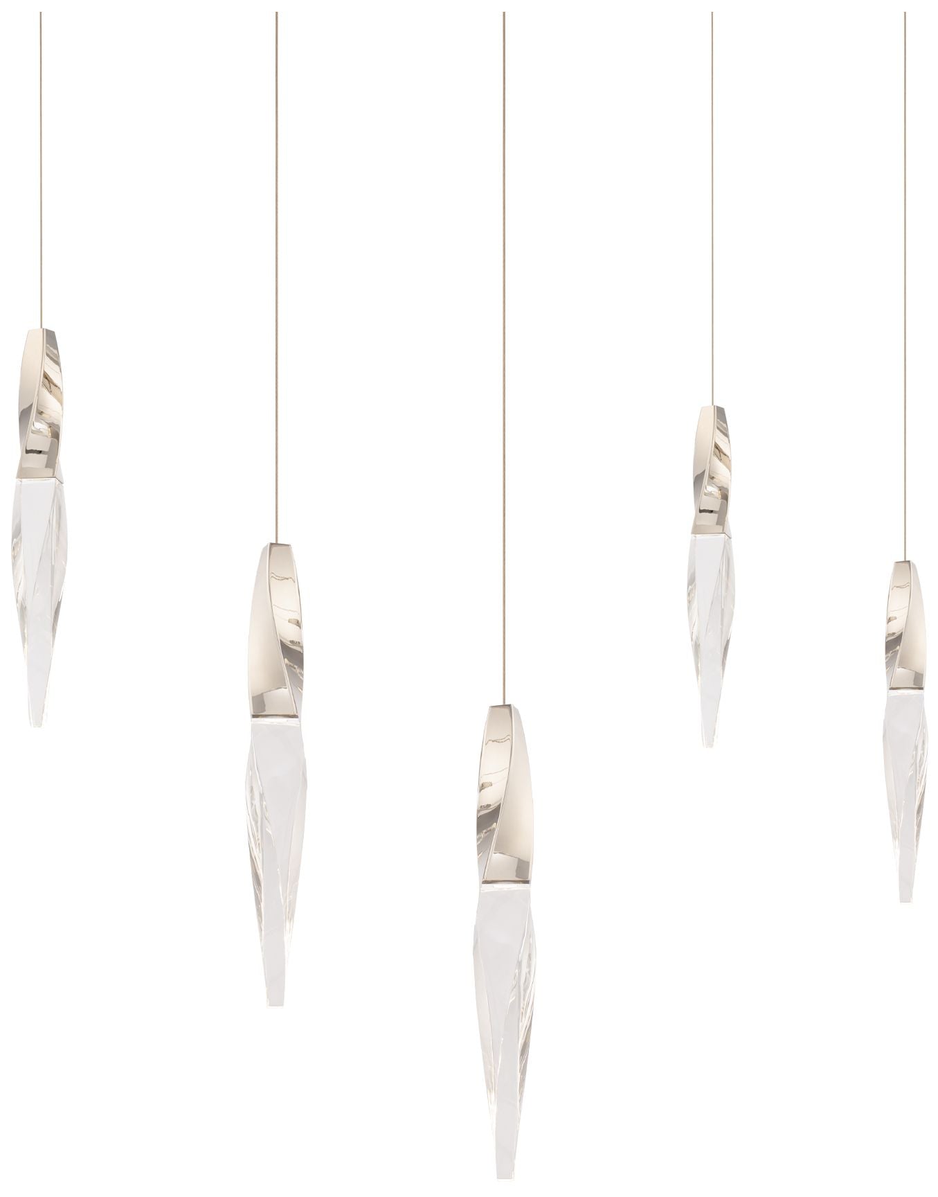 Kindjal 18"H x 40"W 5-Light Crystal Multi-Light Pendant in Polish