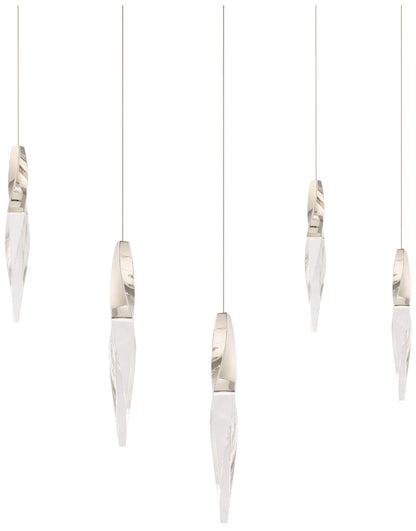 Kindjal 18"H x 40"W 5-Light Crystal Multi-Light Pendant in Polish