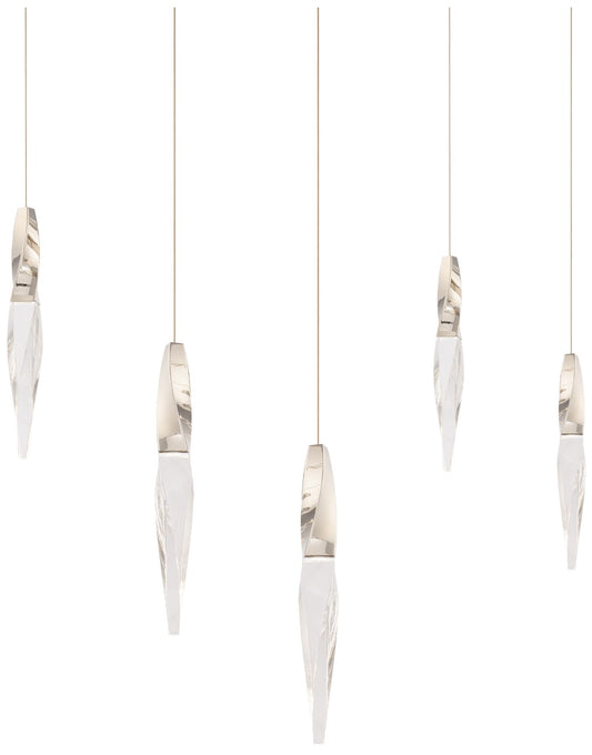 Kindjal 18"H x 40"W 5-Light Crystal Multi-Light Pendant in Polish