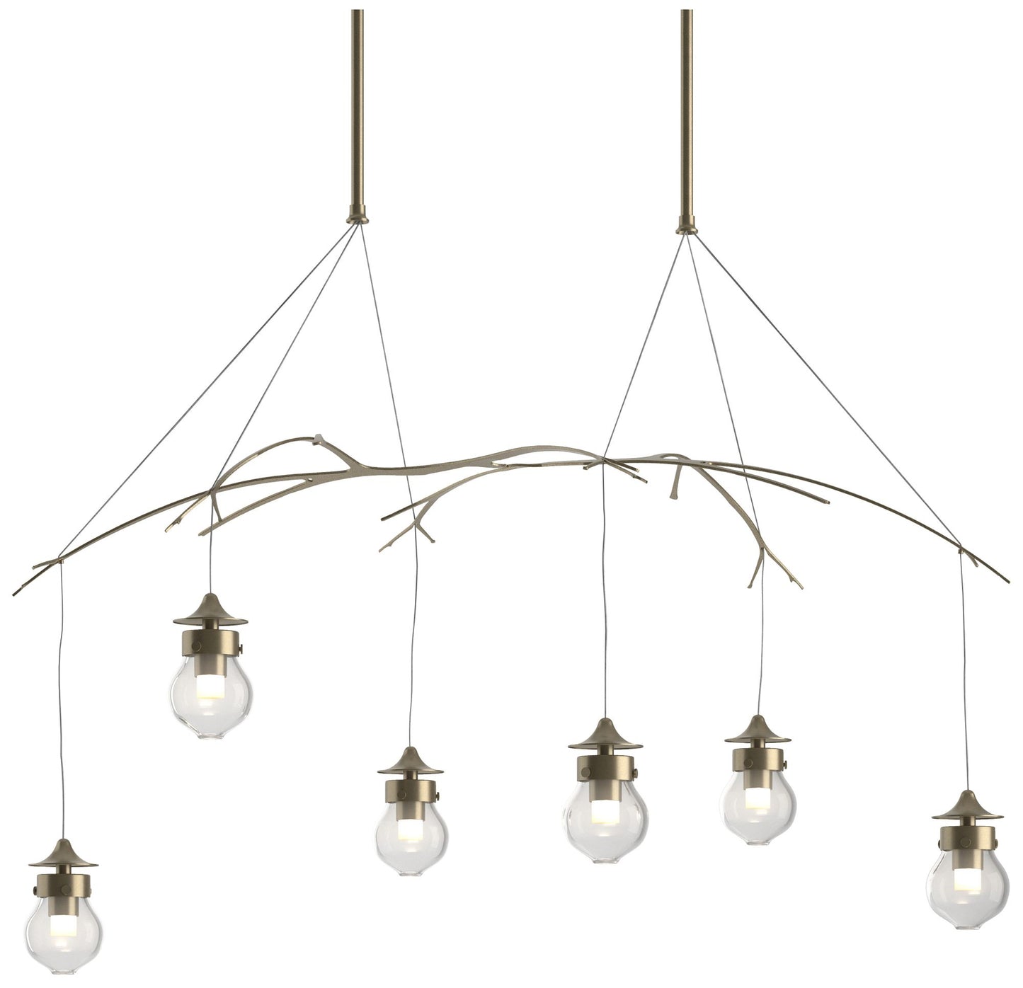 Kiwi 36.8" Wide Soft Gold Standard Pendant With Clear Glass Shade