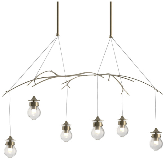 Kiwi 36.8" Wide Soft Gold Standard Pendant With Clear Glass Shade