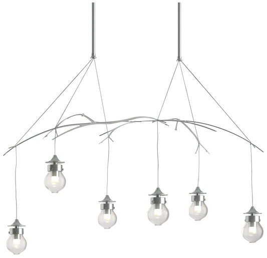 Kiwi 36.8" Wide Vintage Platinum Long Pendant With Clear Glass Shade