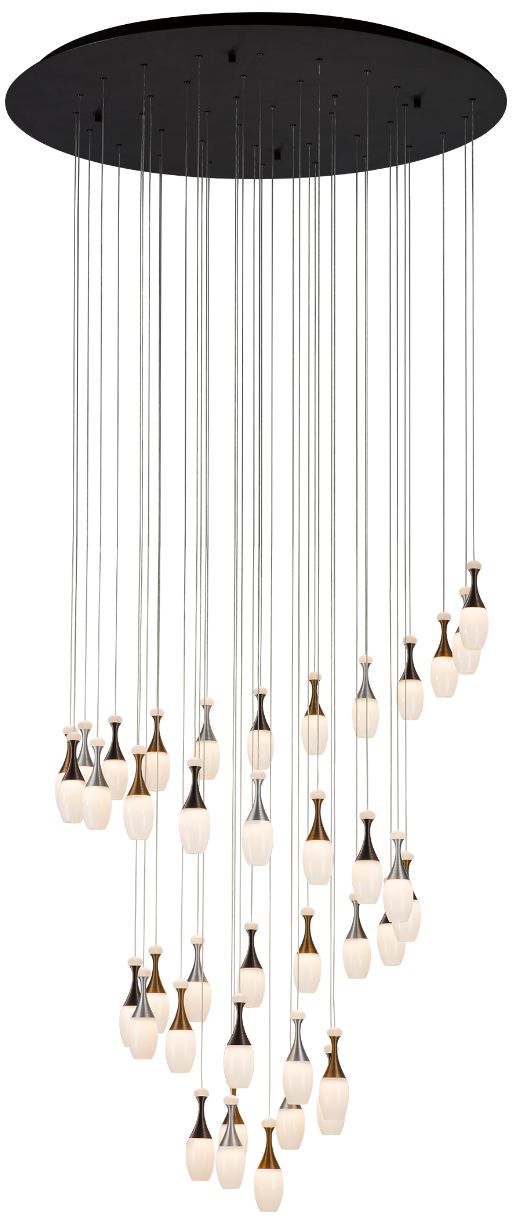 La Botella 41.3" Deep Taupe/Brushed Aluminum/Brushed Gold Chandelier