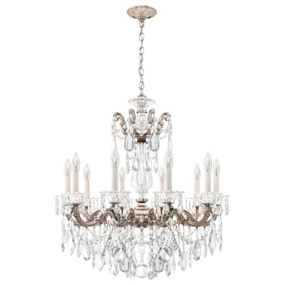 La Scala 29.5"H x 28"W 10-Light Crystal Chandelier in Antique Sil