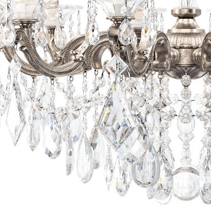 La Scala 29.5"H x 28"W 10-Light Crystal Chandelier in Antique Sil