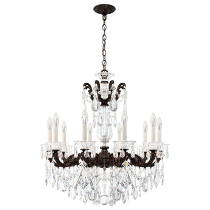 La Scala 29.5"H x 28"W 10-Light Crystal Chandelier in Heirloom Br