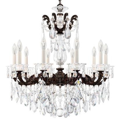 La Scala 29.5"H x 28"W 10-Light Crystal Chandelier in Heirloom Br