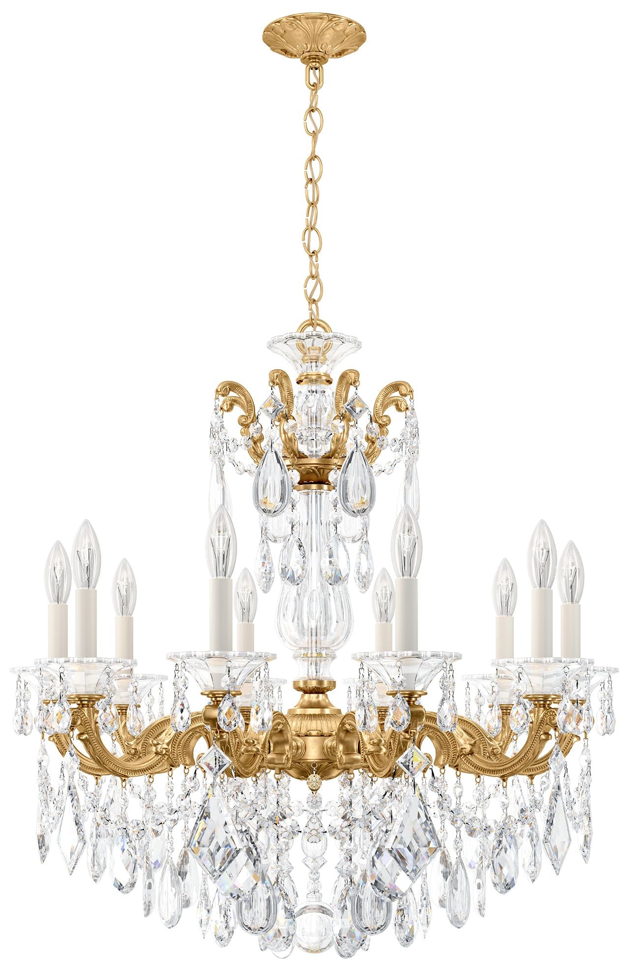 La Scala 29.5"H x 28"W 10-Light Crystal Chandelier in Heirloom Go