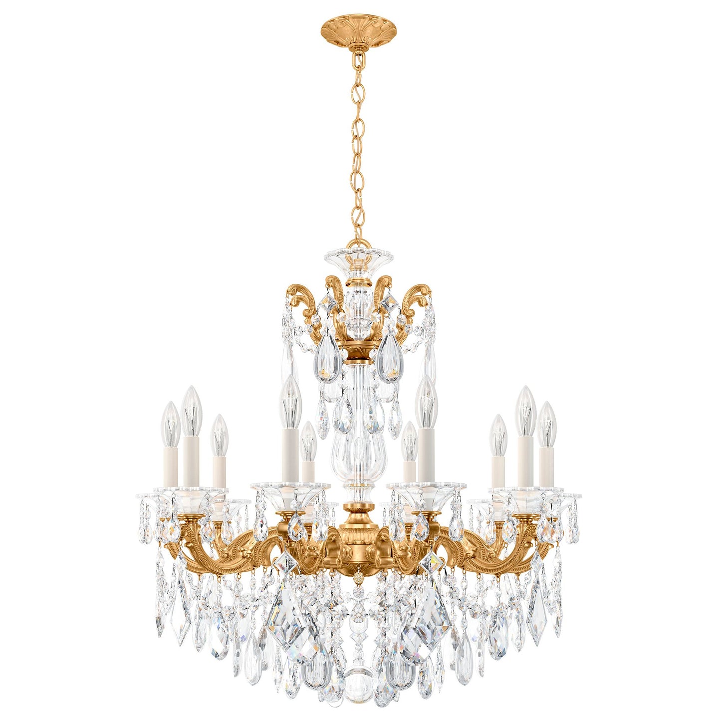 La Scala 29.5"H x 28"W 10-Light Crystal Chandelier in Heirloom Go
